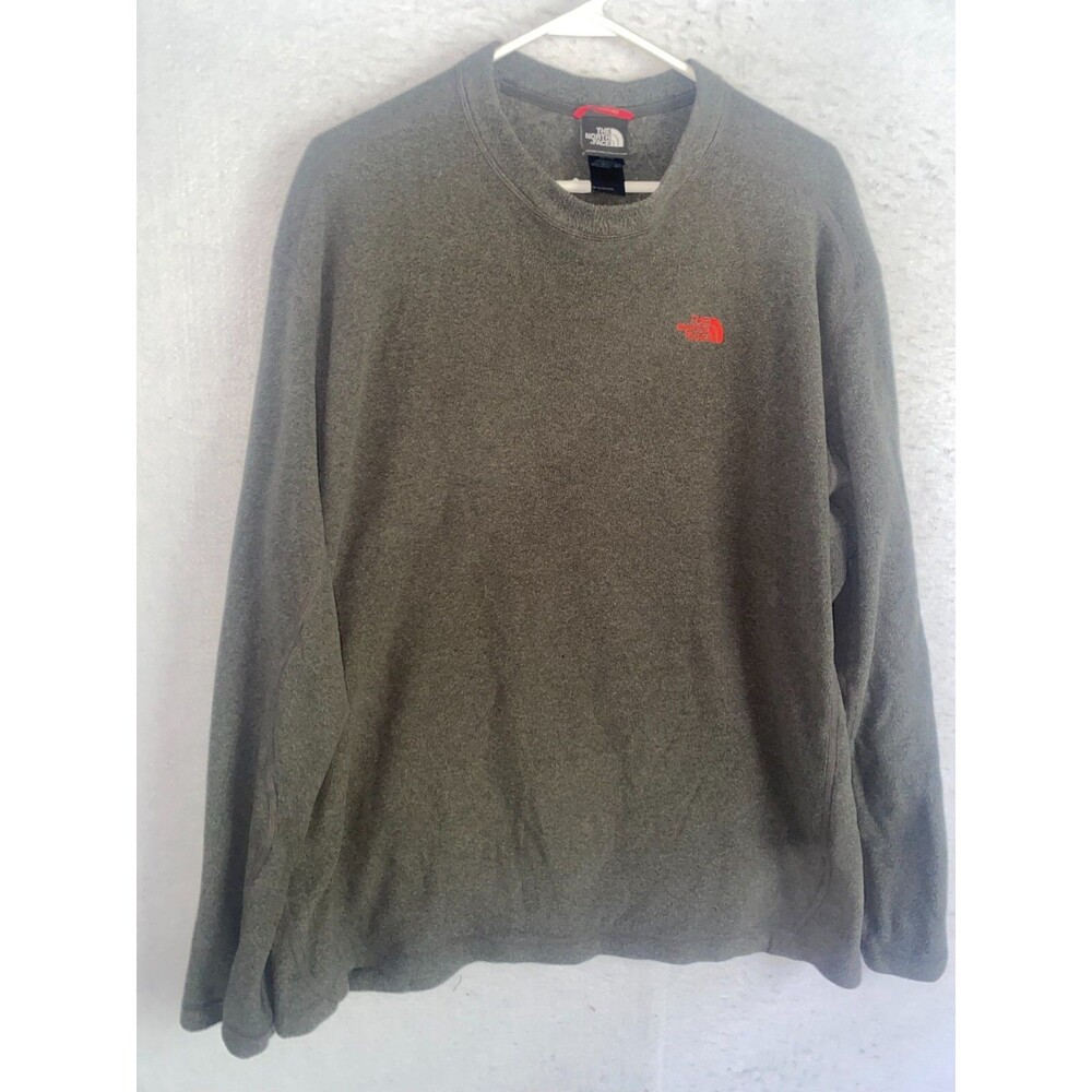 North Face Sweatshirt Mens XL Gray Logo Sweatshirt Sweater Fleece Pullover